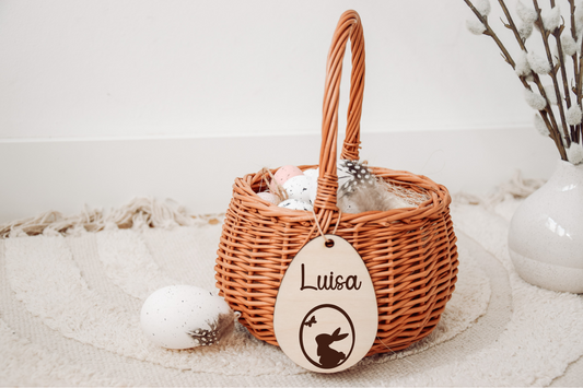 Osterkorb - mit Namen & Osterhase, Schmetterling