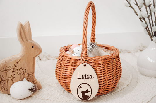Osterkorb - mit Namen & Osterhase, Schmetterling
