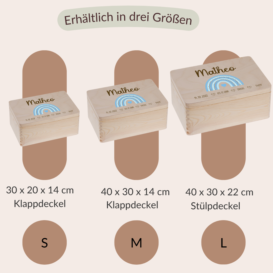 Erinnerungskiste - Regenbogen Blau