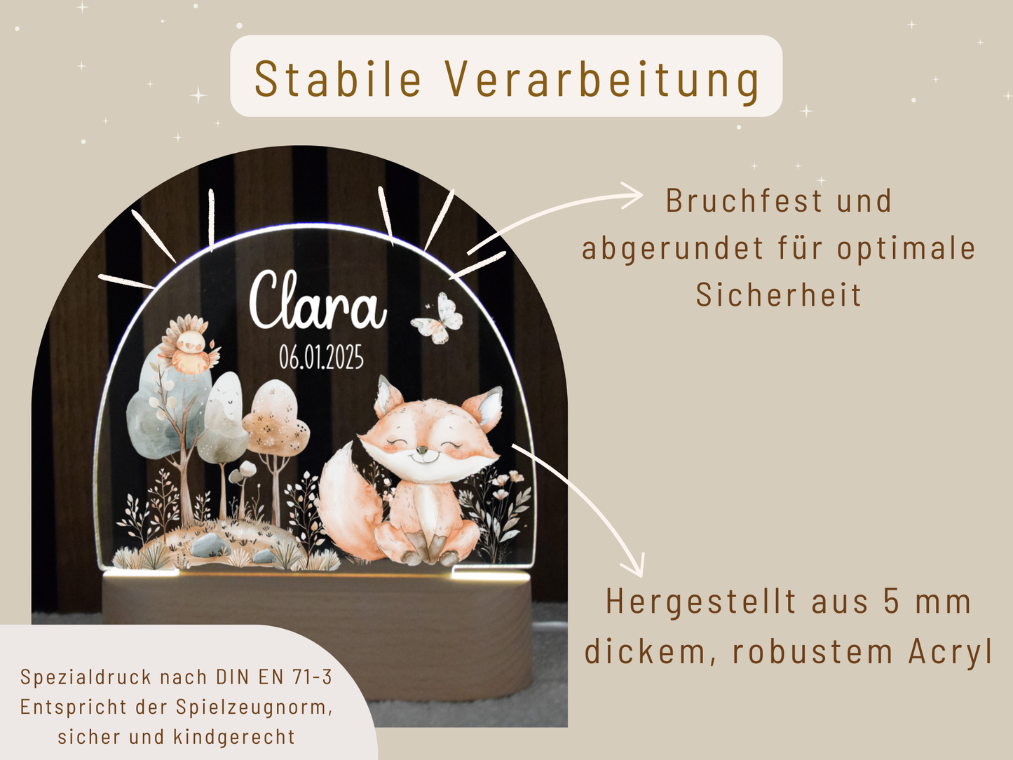 Nachtlicht Kinder - versch. Tieren