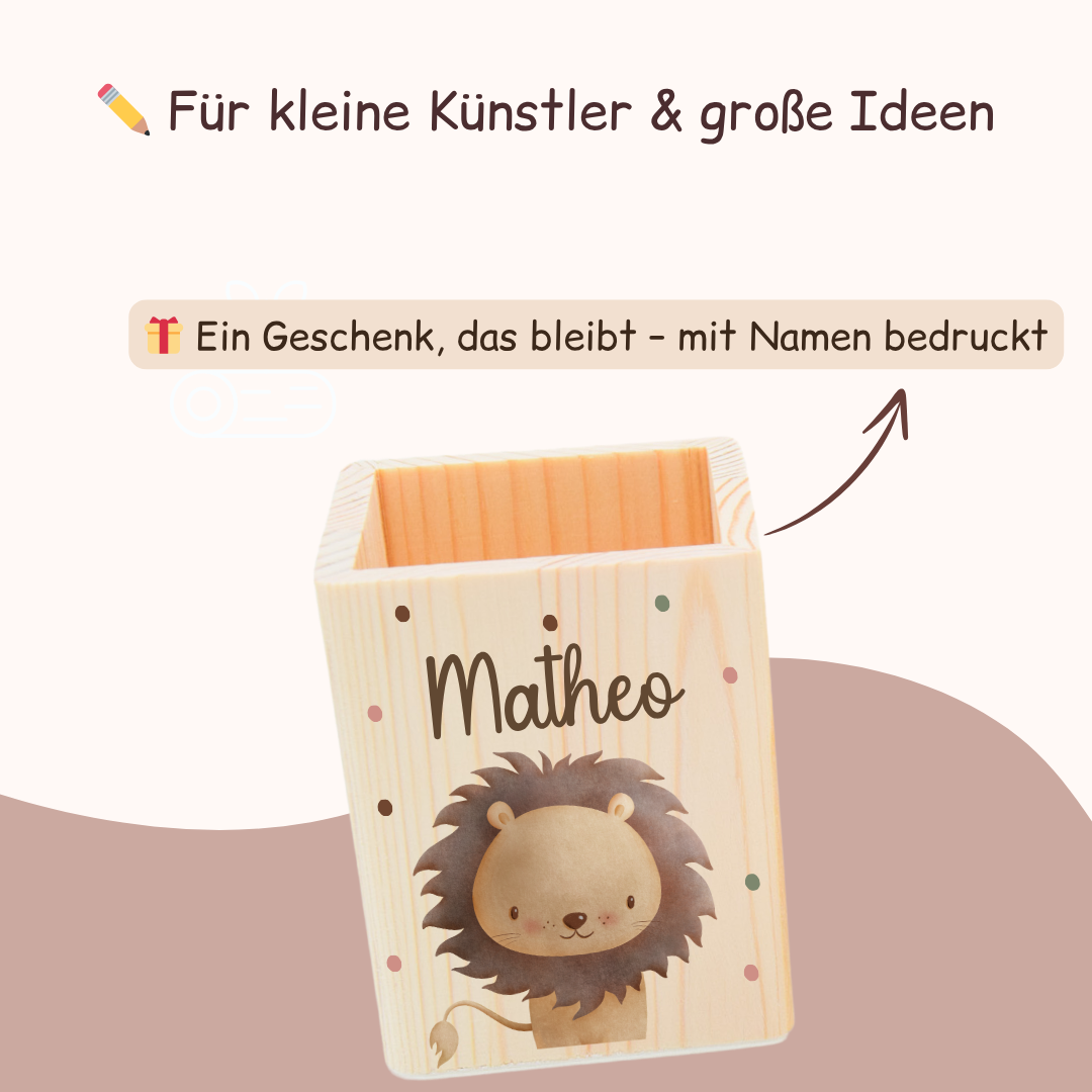 Pot à crayons pour enfants avec différents motifs d'animaux