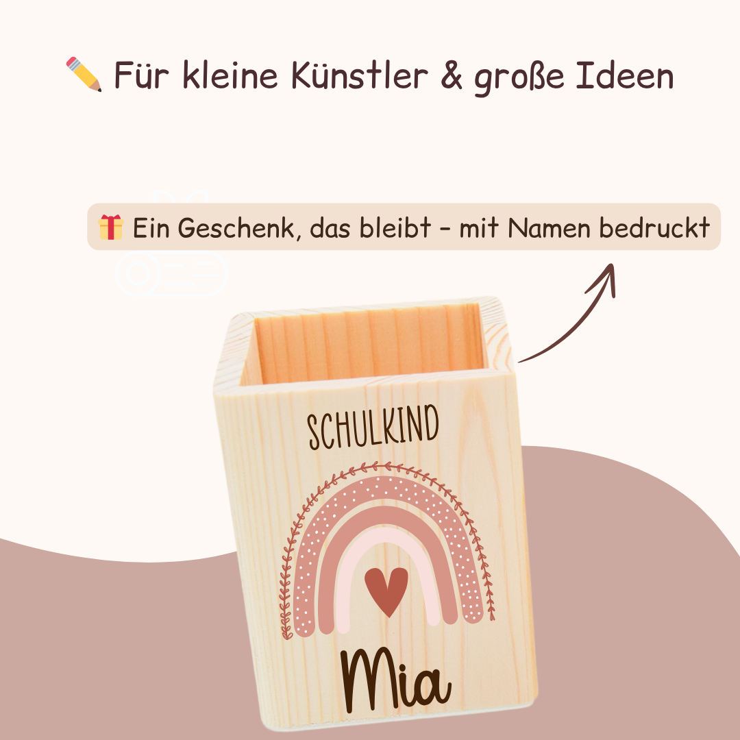 Stiftehalter Kinder - Regenbogen Schulkind