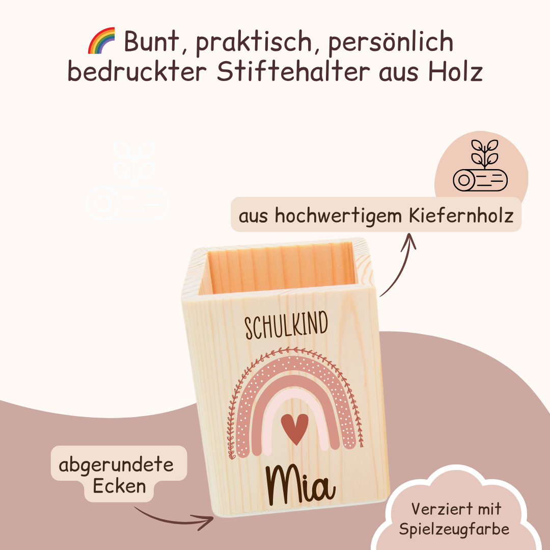 Stiftehalter Kinder - Regenbogen Schulkind