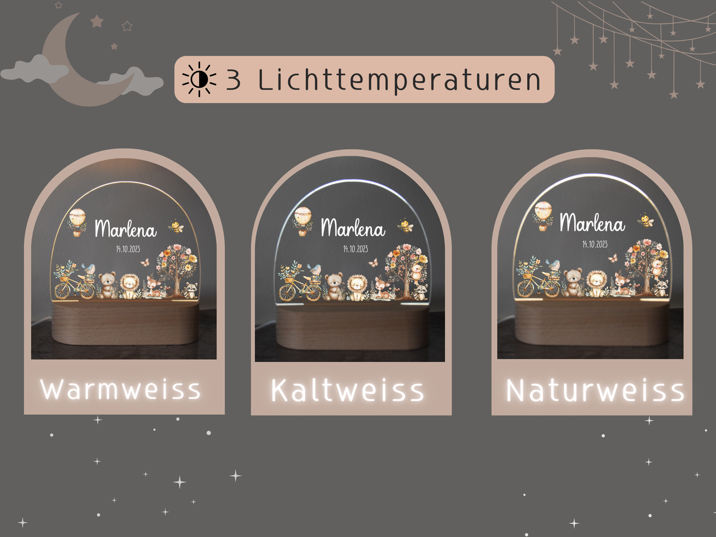 Nachtlicht - Bär, Löwe, Reh