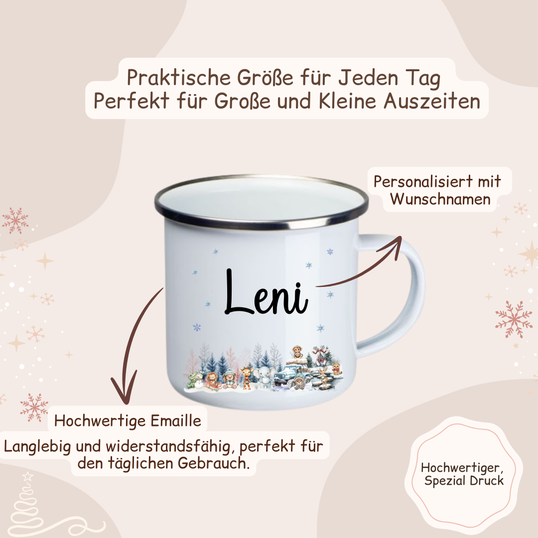 Weihnachtstasse - Woodlandtieren Safari