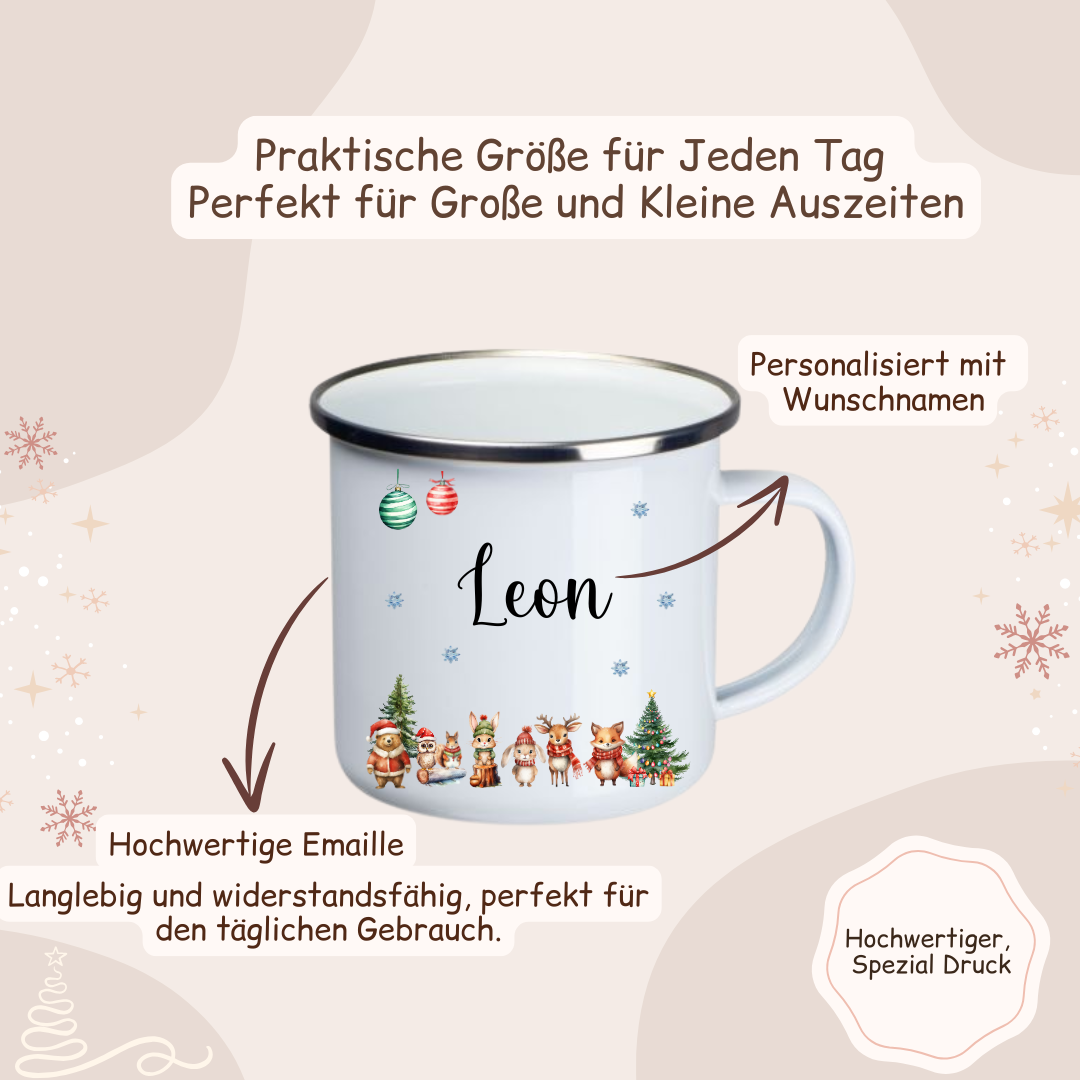 Weihnachtstasse - Woodlandtieren