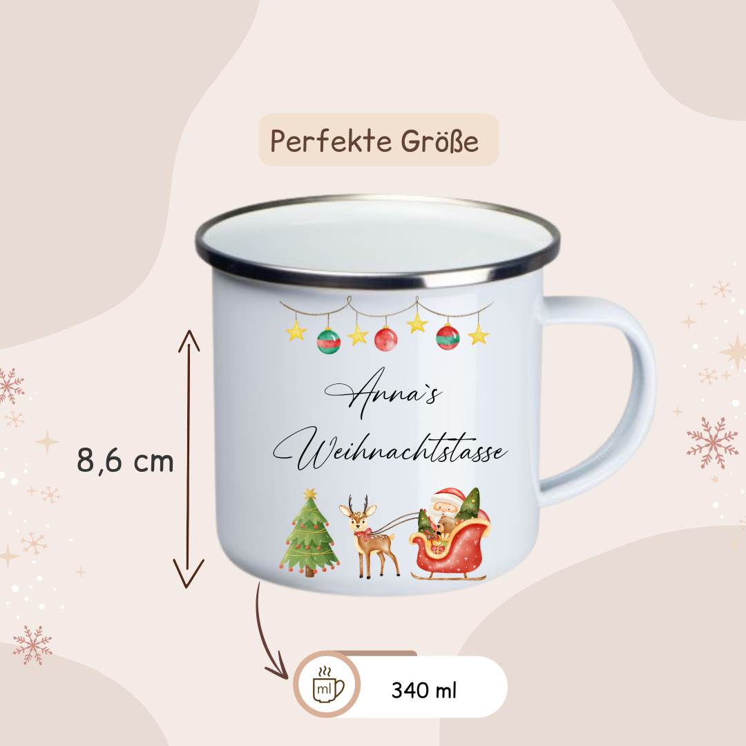 Weihnachtstasse - Weihnachtsmann, Schlitten