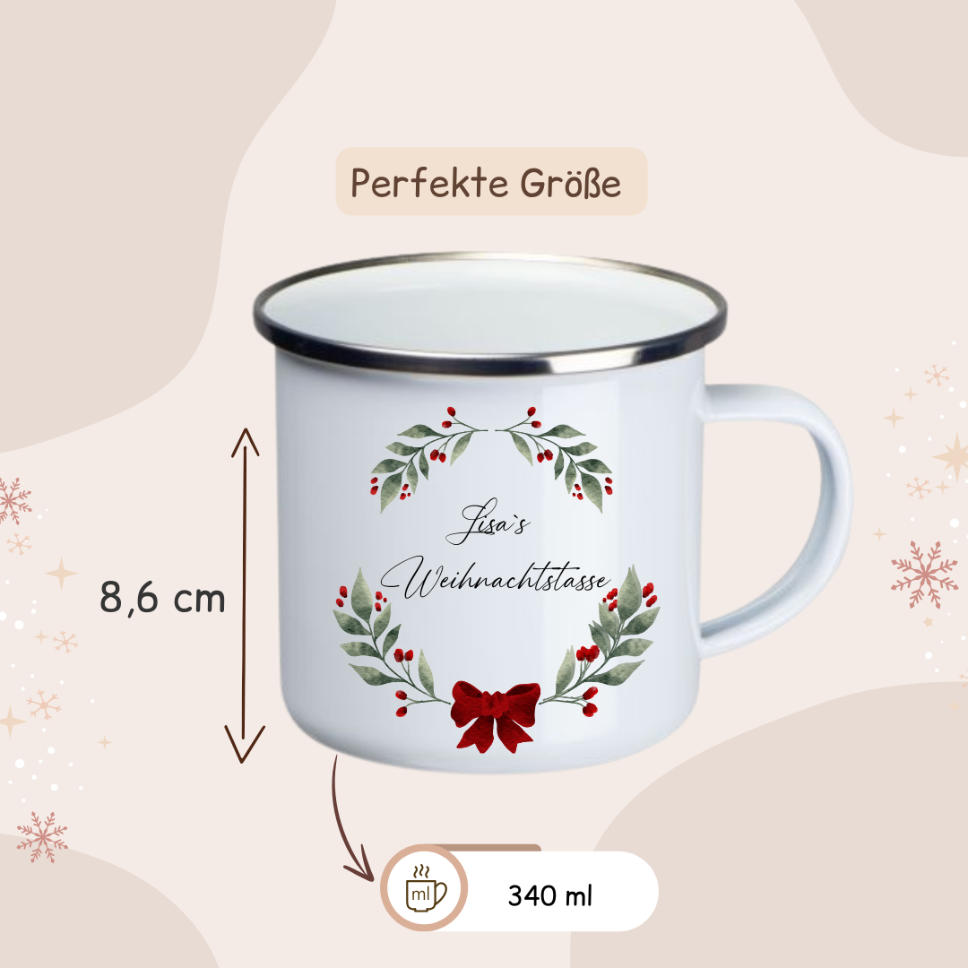 Weihnachtstasse - Weihnachtskranz