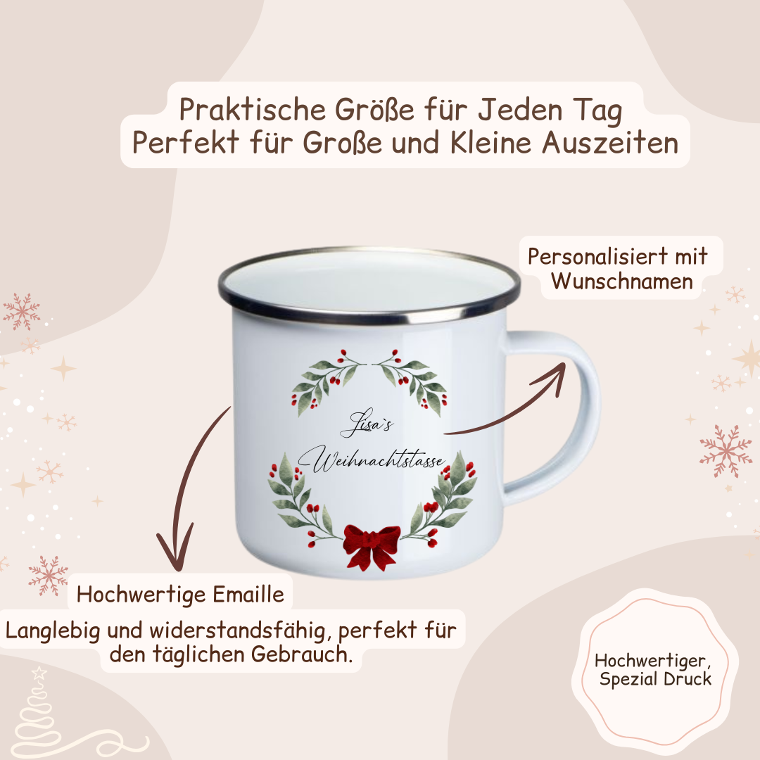 Weihnachtstasse - Weihnachtskranz
