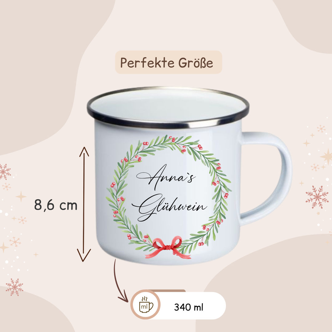 Weihnachtstasse - Weihnachtskranz