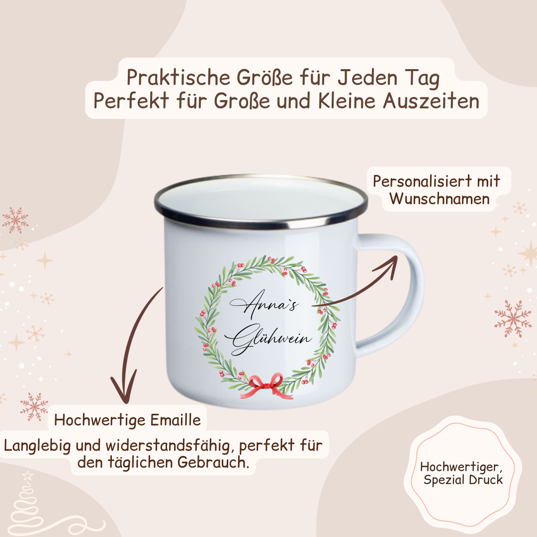 Weihnachtstasse - Weihnachtskranz