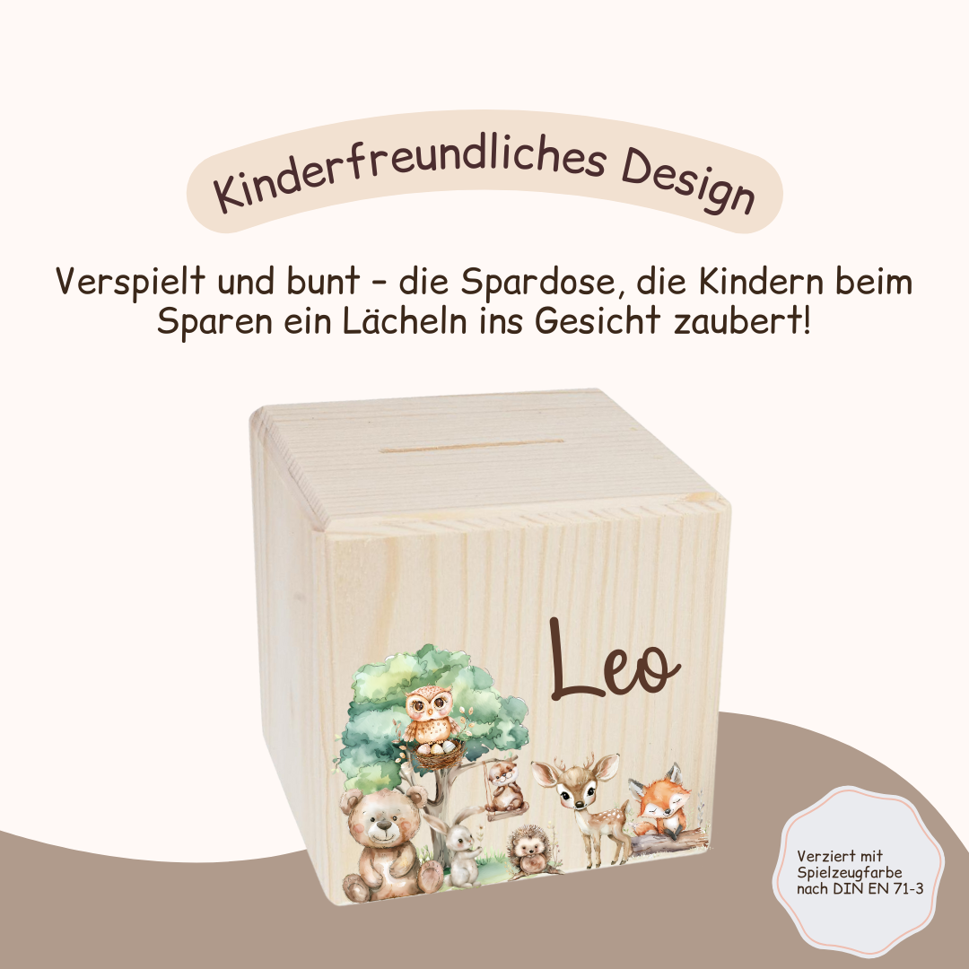 Spardose Kinder - Woodlandtieren