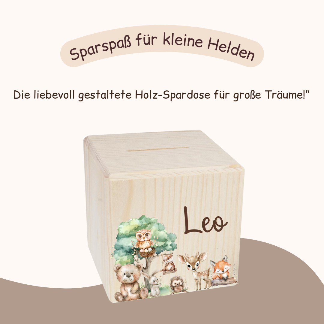 Spardose Kinder - Woodlandtieren