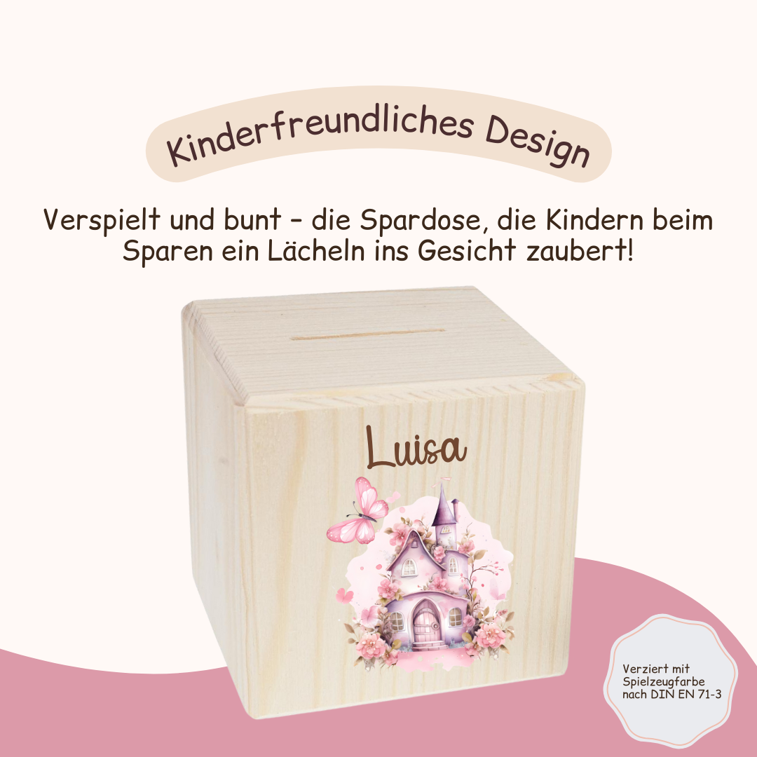 Spardose Mädchen - Märchenschloss Rosa