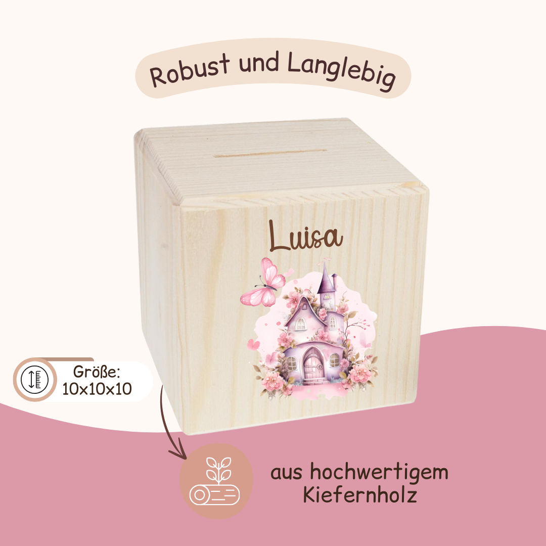 Spardose Mädchen - Märchenschloss Rosa