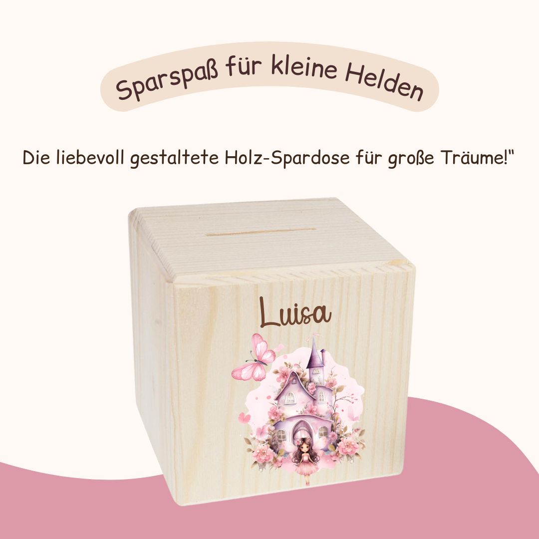 Spardose Mädchen - Märchenschloss Rosa