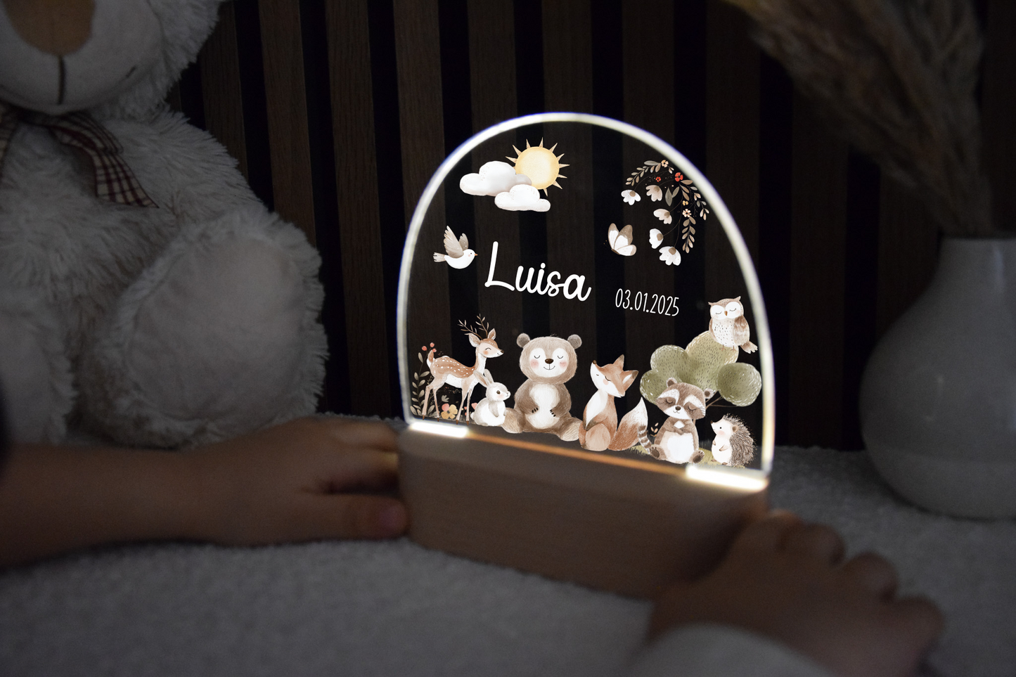 Luce notturna per bambini - rosa arcobaleno