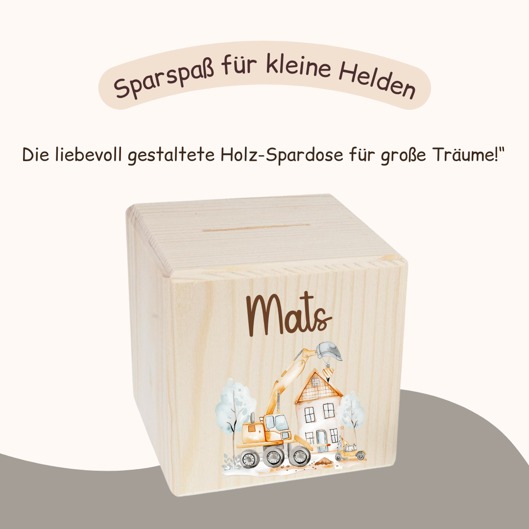 Spardose Kinder - Baufahrzeuge