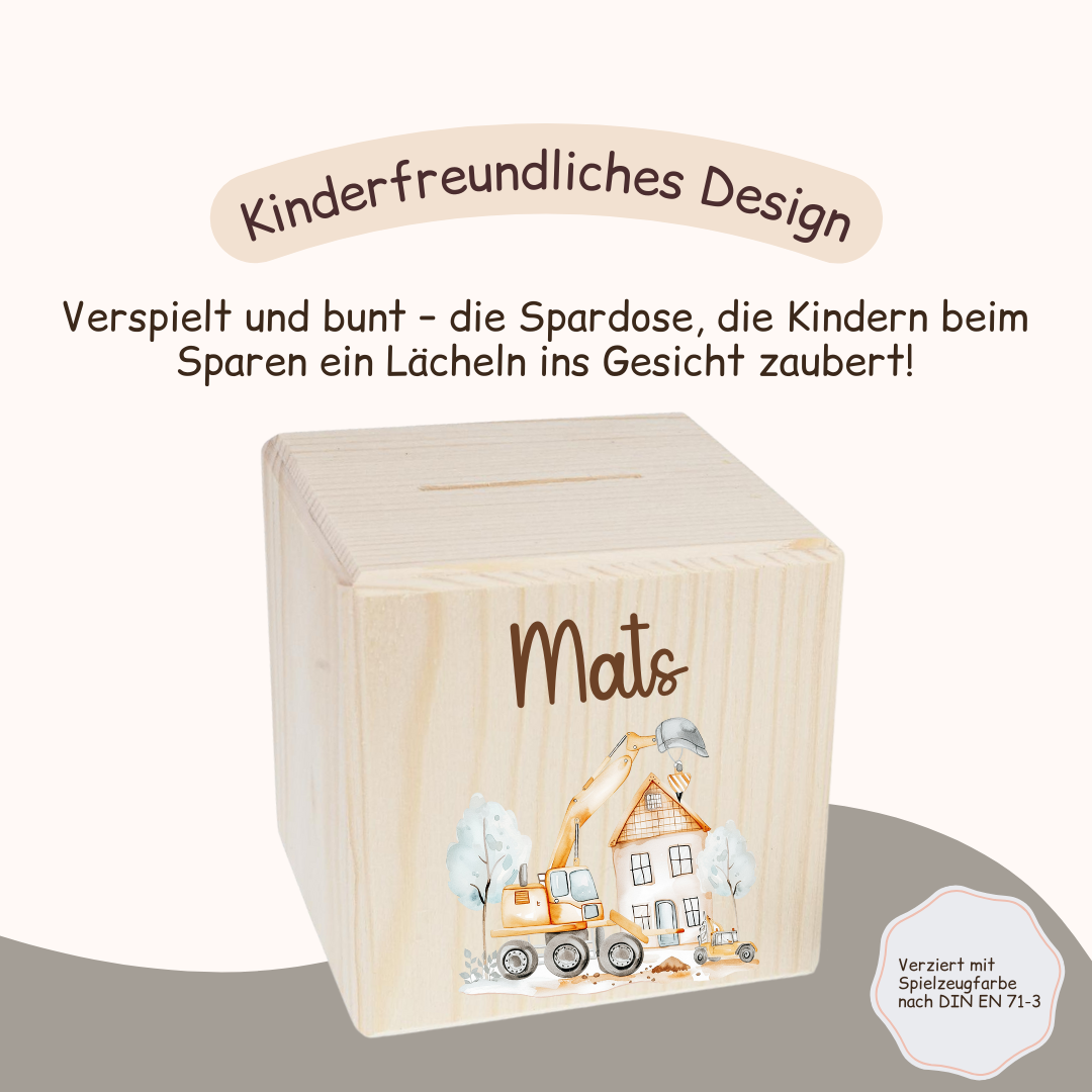 Spardose Kinder - Baufahrzeuge