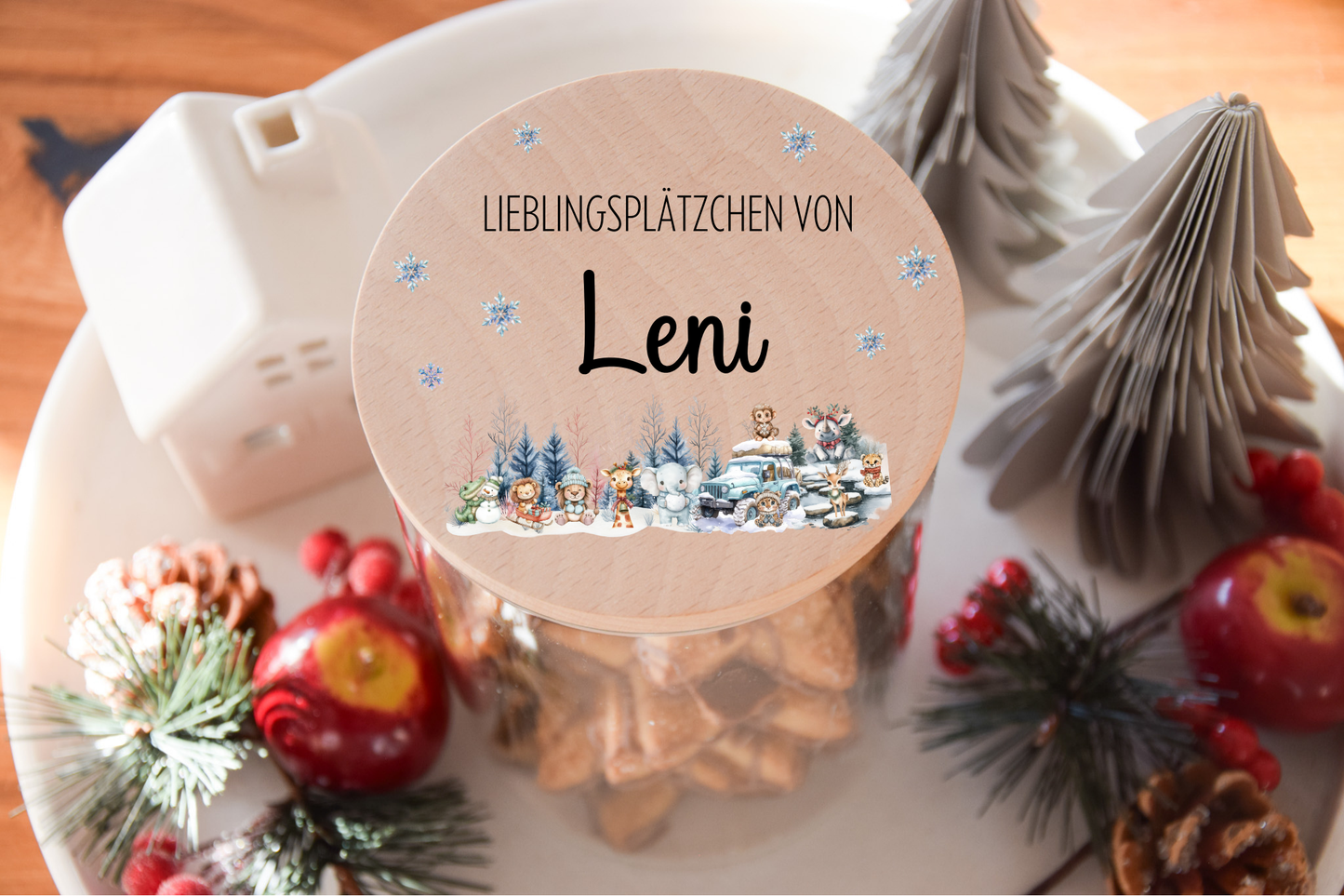 Vorratglas Weihnachten - Woodlandtieren Safari