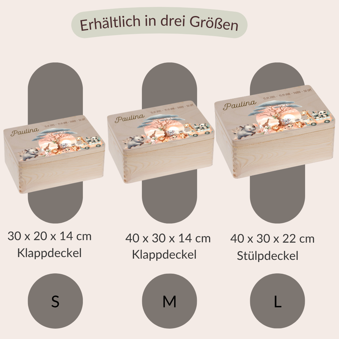 Erinnerungskiste Baby - Safari Tieren