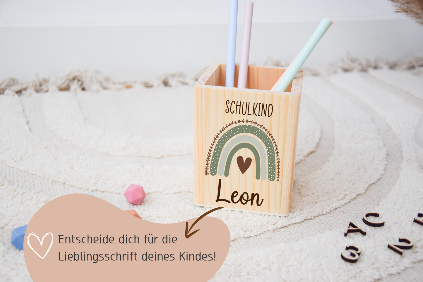 Stiftehalter Kinder - Regenbogen Schulkind