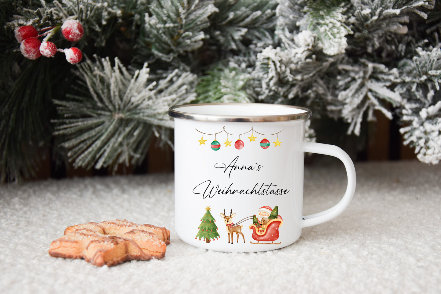 Weihnachtstasse - Weihnachtsmann, Schlitten