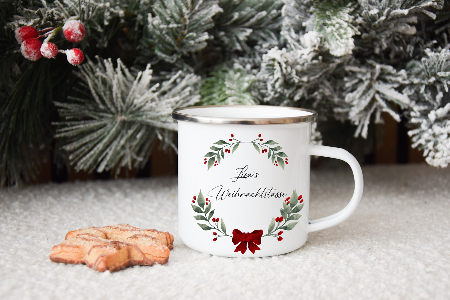 Weihnachtstasse - Weihnachtskranz