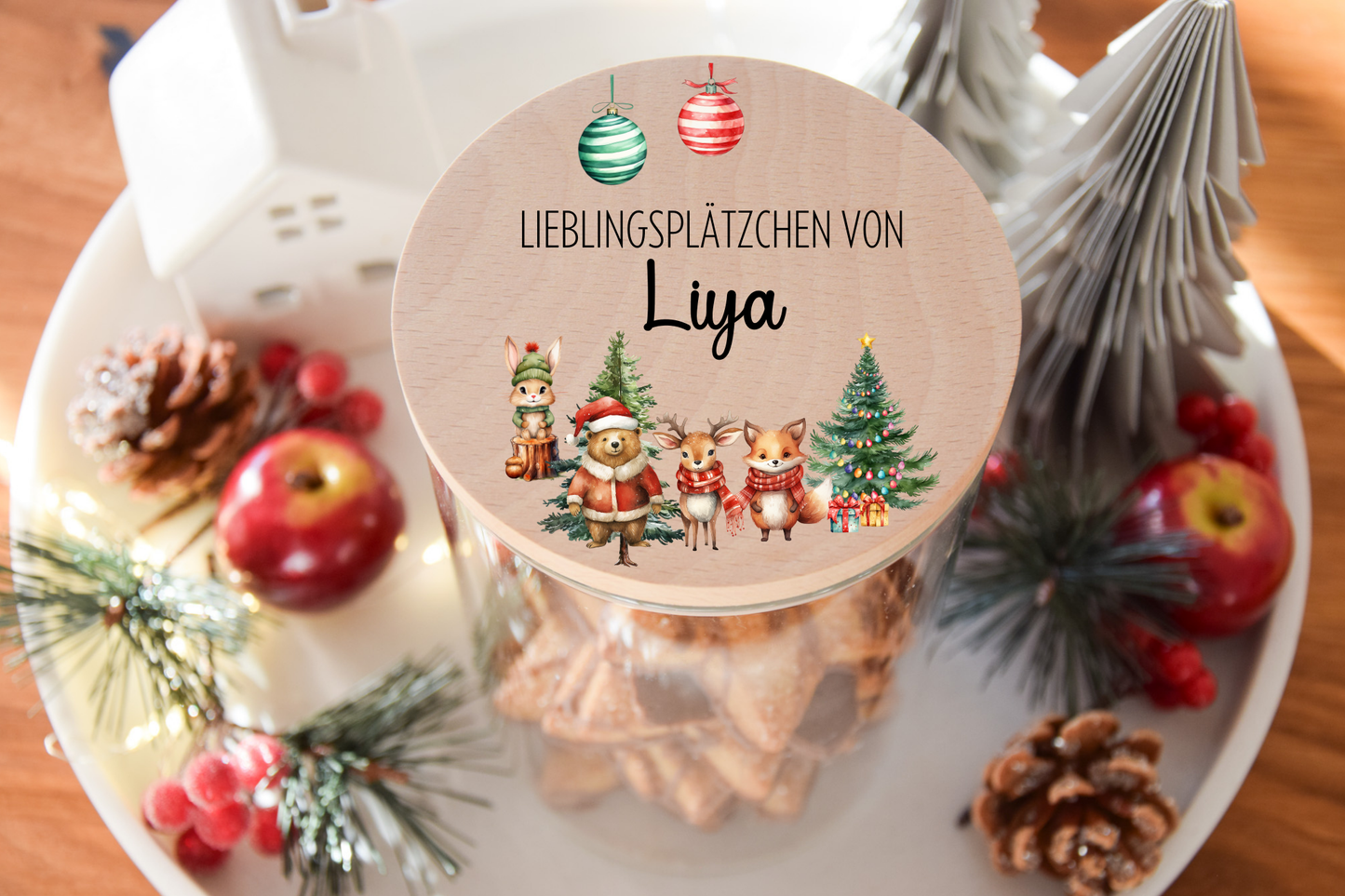 Vorratglas Weihnachten - Woodlandtiere