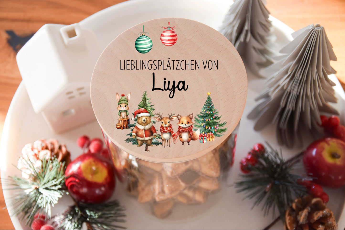 Vorratglas Weihnachten - Woodlandtiere