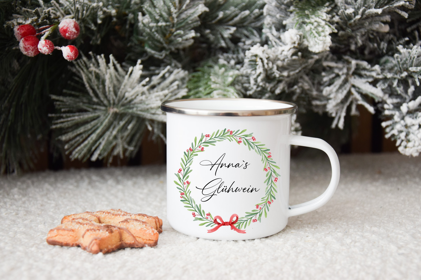 Weihnachtstasse - Weihnachtskranz