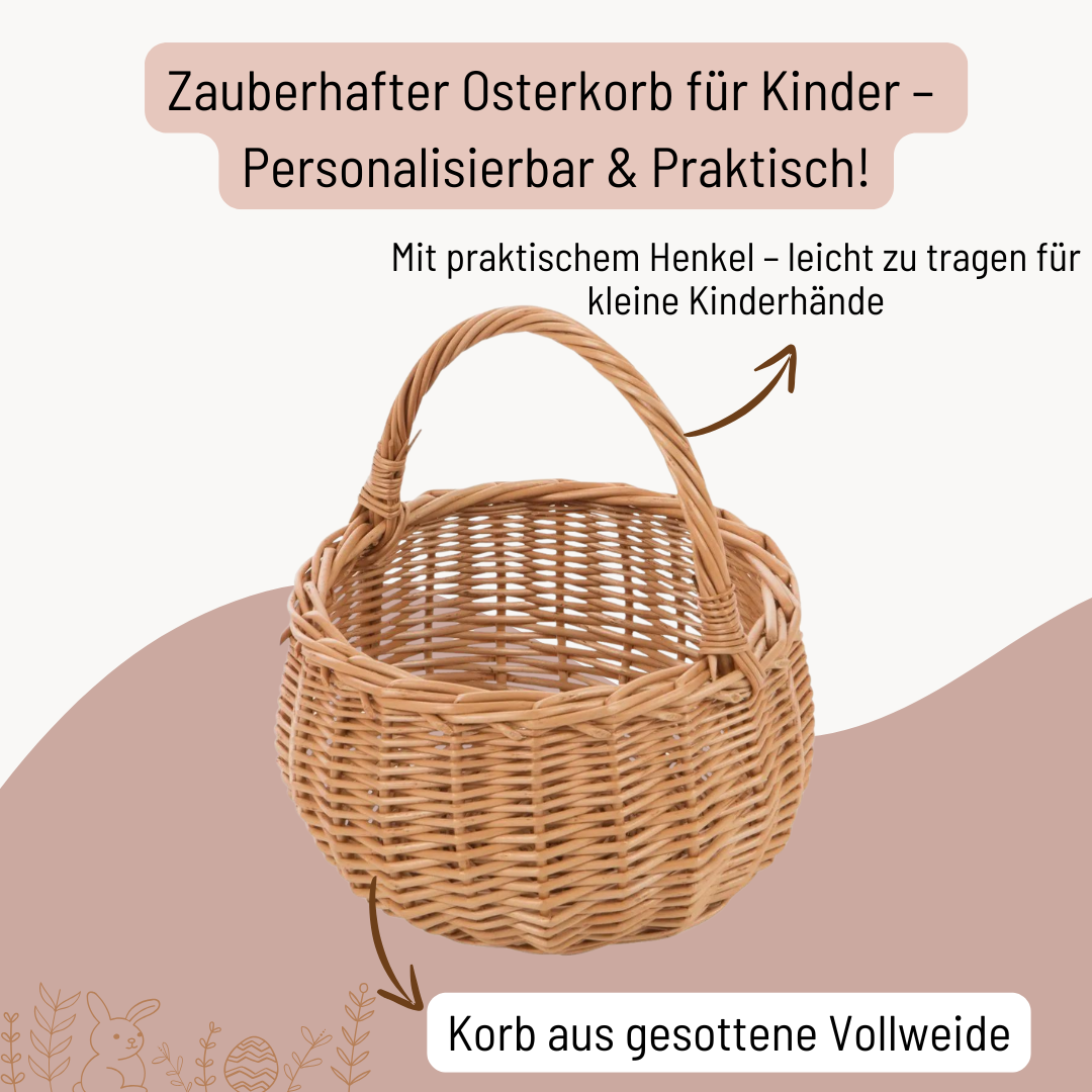 Osterkörbchen Kinder - Hase mit Blumen