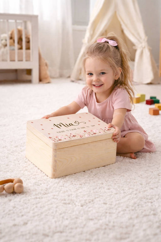 Erinnerungskiste - Rosa Blumen