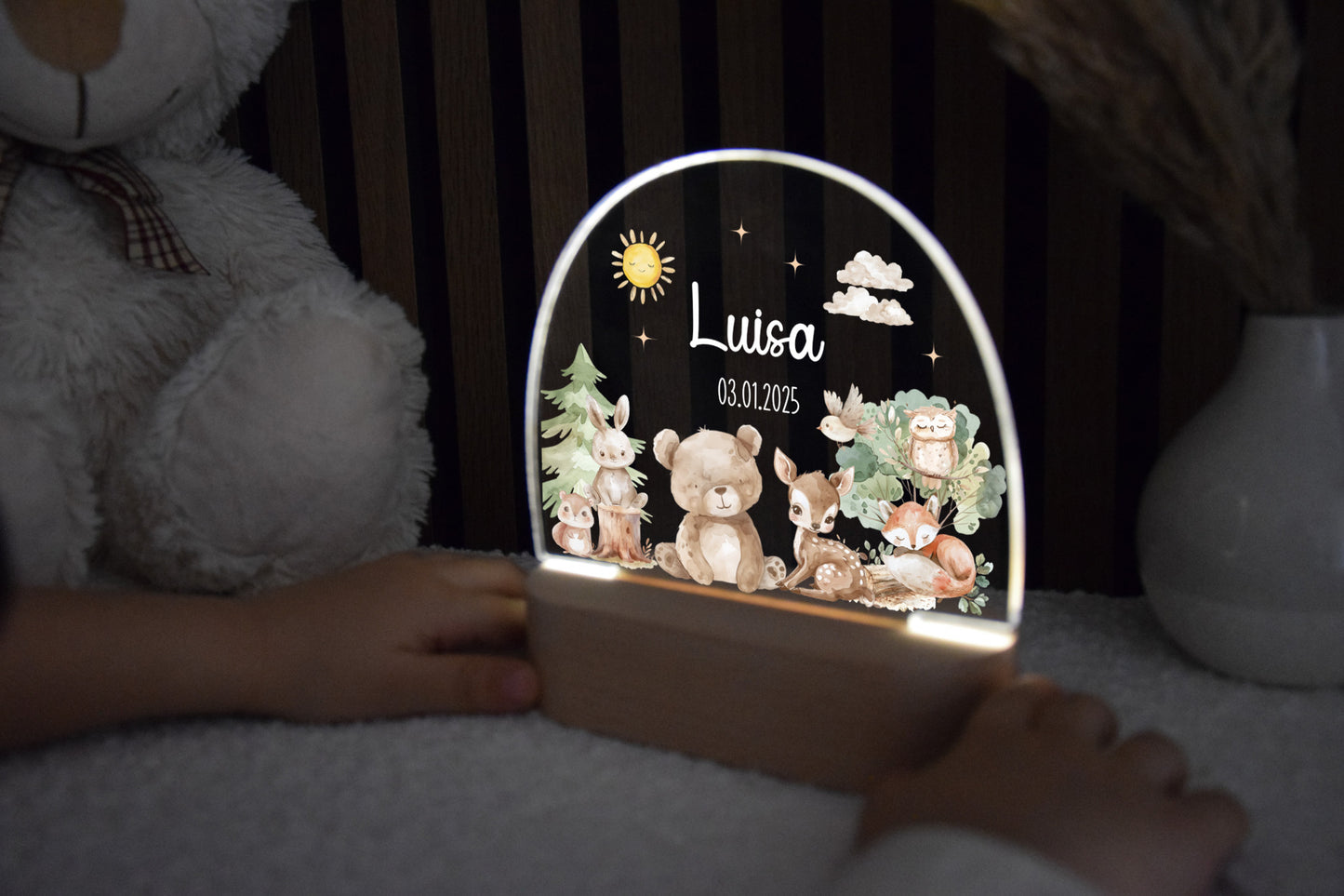 Nachtlicht Kinder - Bär, Reh, Fuchs und Hase