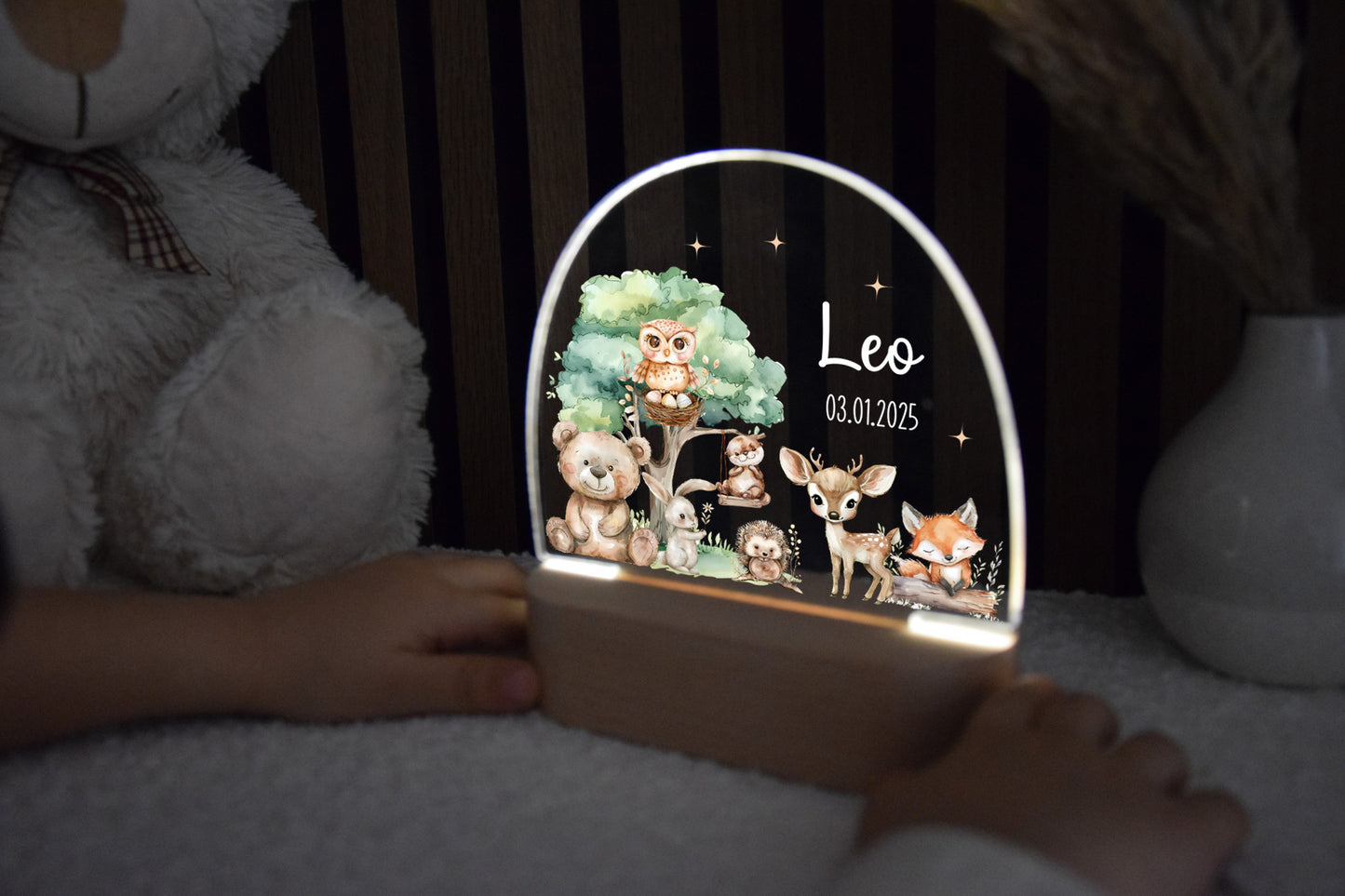 Luce notturna per bambini - rosa arcobaleno