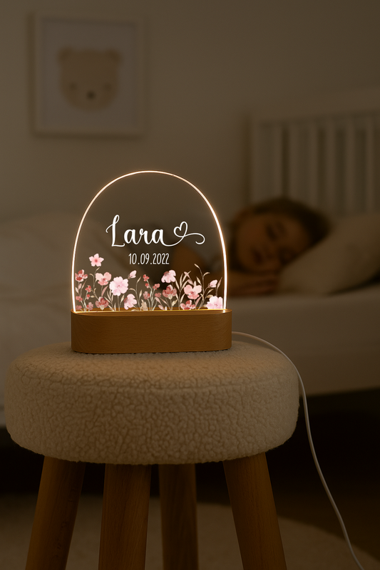 Nachtlicht mit Rosa Blumen