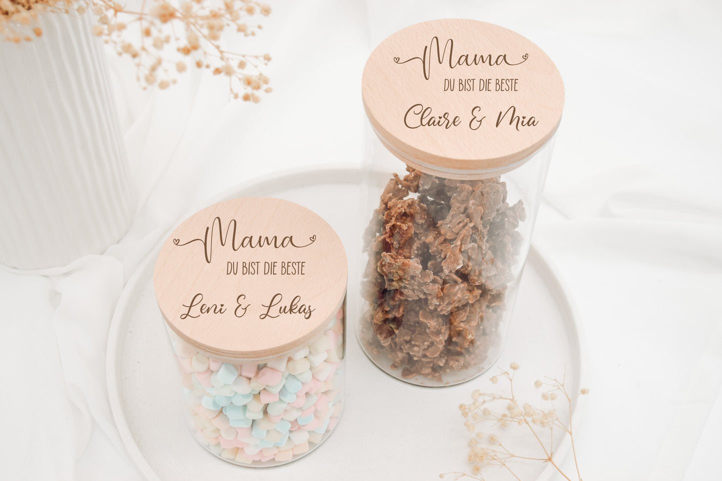 Regalo per la festa della mamma: barattolo portaoggetti personalizzato per la mamma