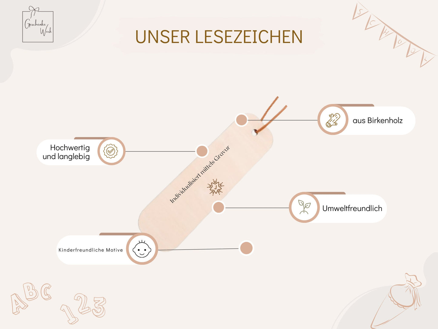 Lesezeichen Kinder - verschiedenen Tiermotiven