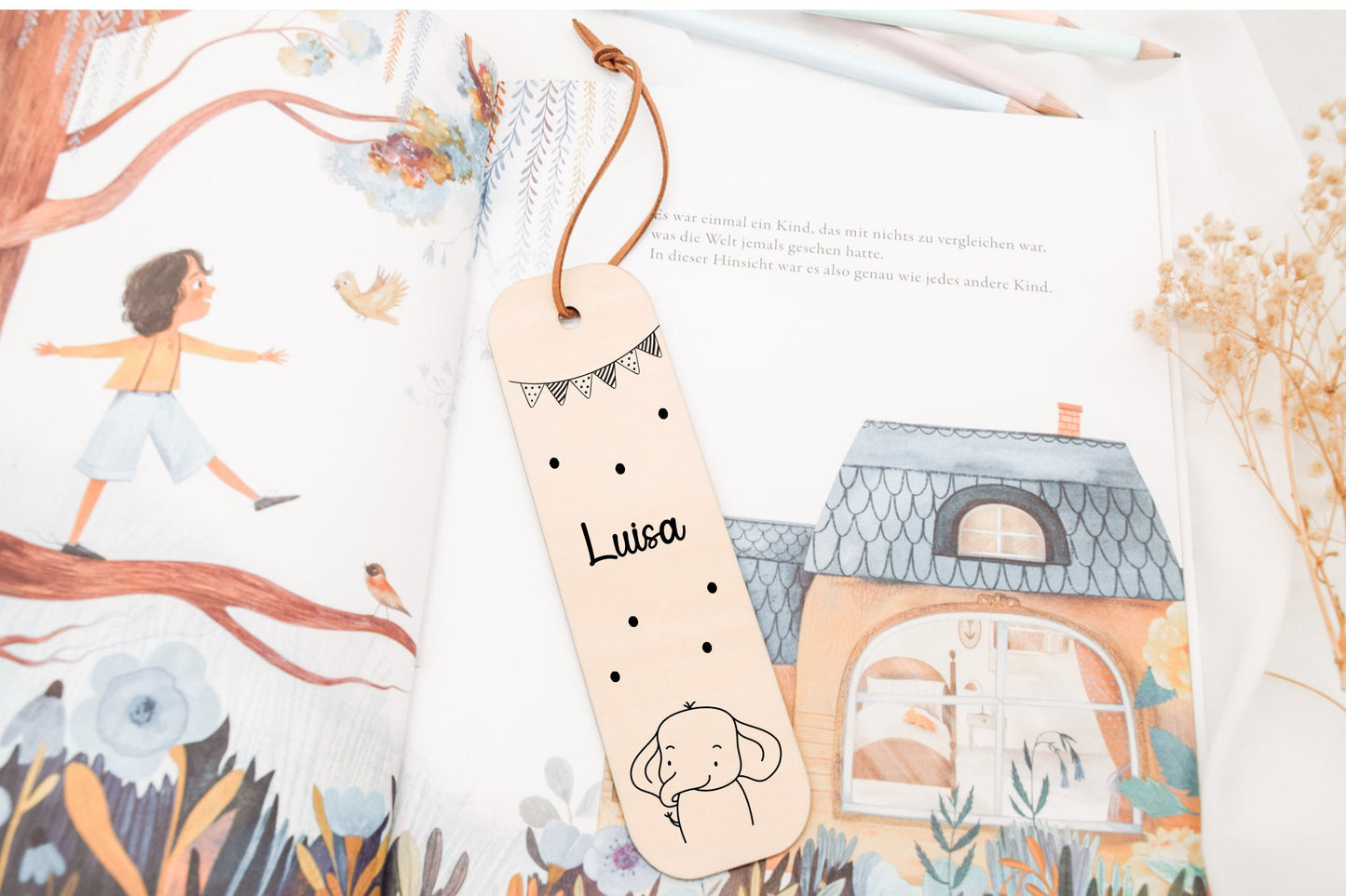 Lesezeichen Kinder - Löwe, Hase, Bär, Tiger und Giraffe