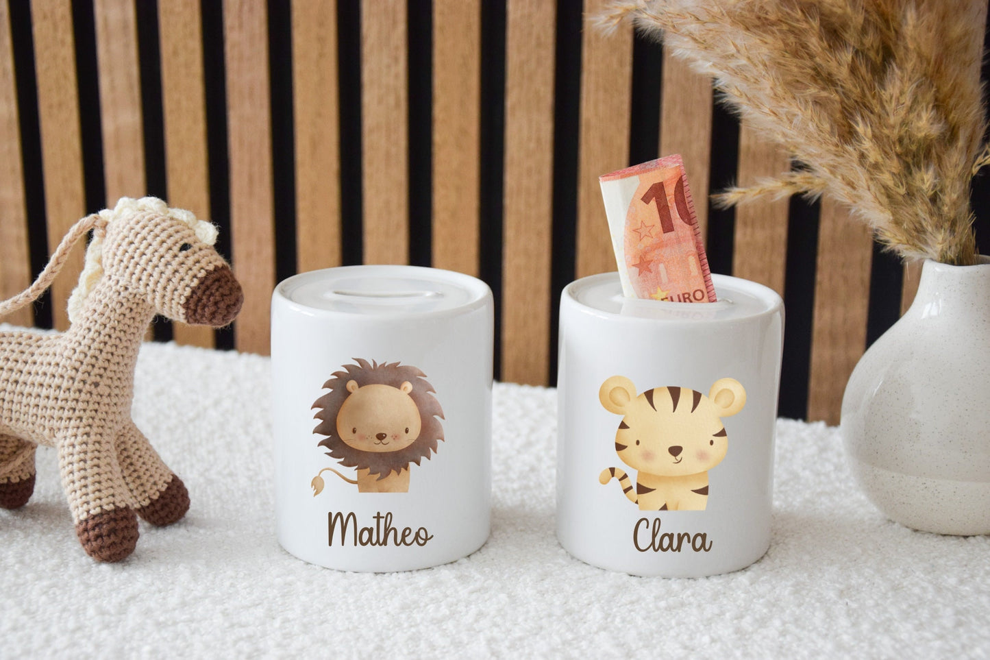 Spardose Kinder Keramik - versch. Tiermotiven