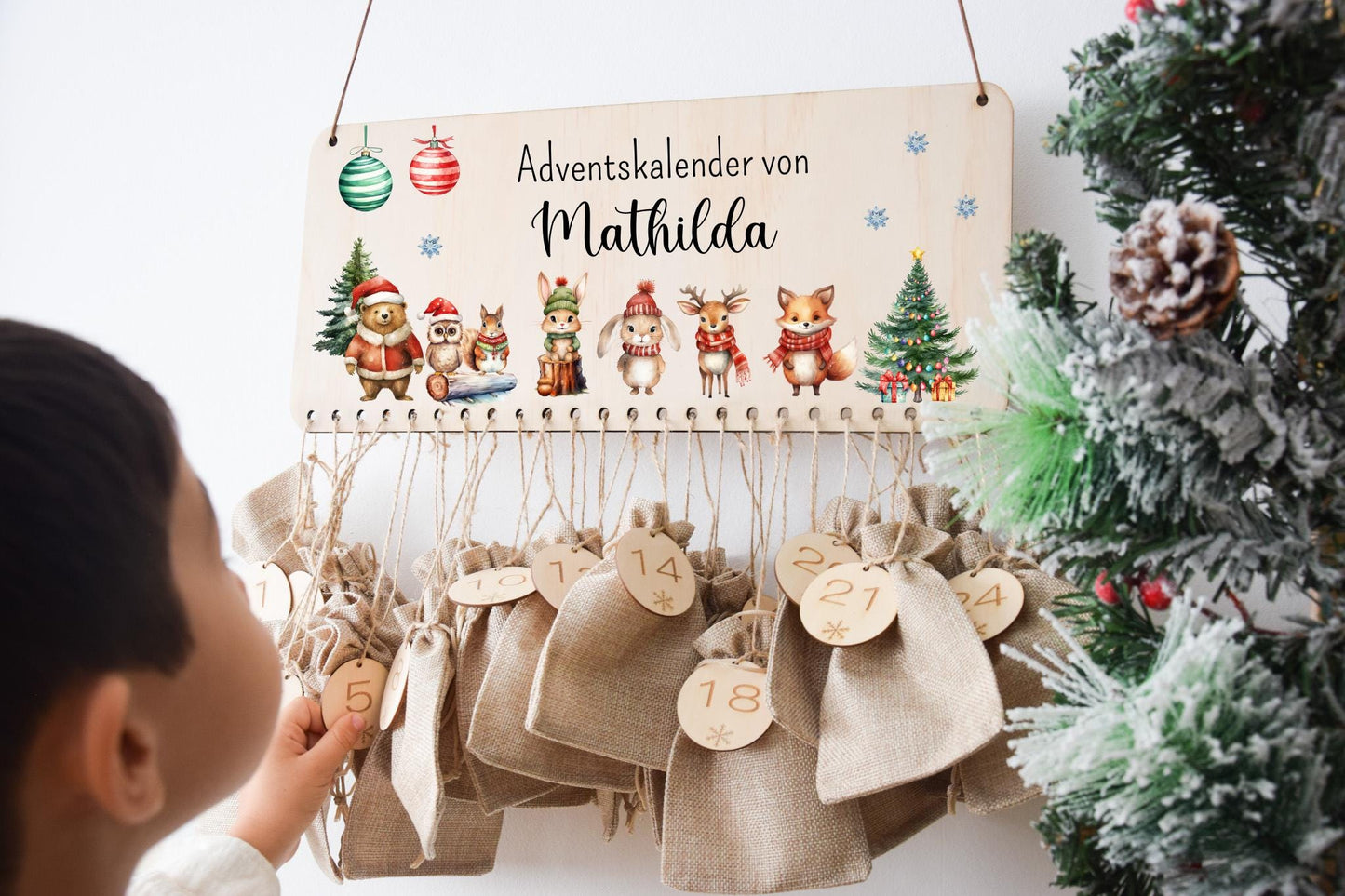 Calendrier de l'Avent pour enfants avec des animaux de la forêt