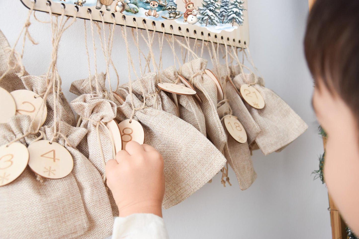 Calendrier de l'Avent motif Woodland