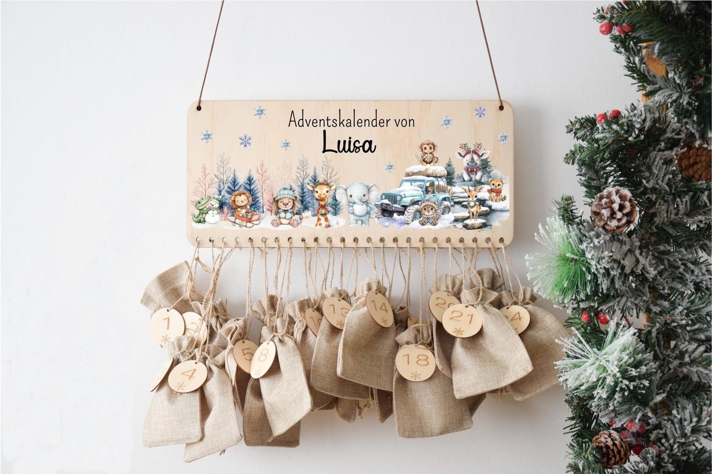 Calendrier de l'Avent - motif Woodland Safari
