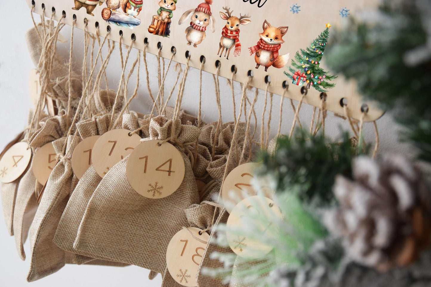 Calendrier de l'Avent pour enfants avec des animaux de la forêt