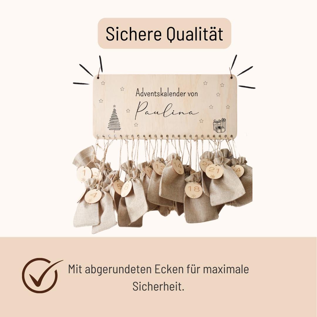 Calendrier de l'Avent avec des étoiles de sapin de Noël