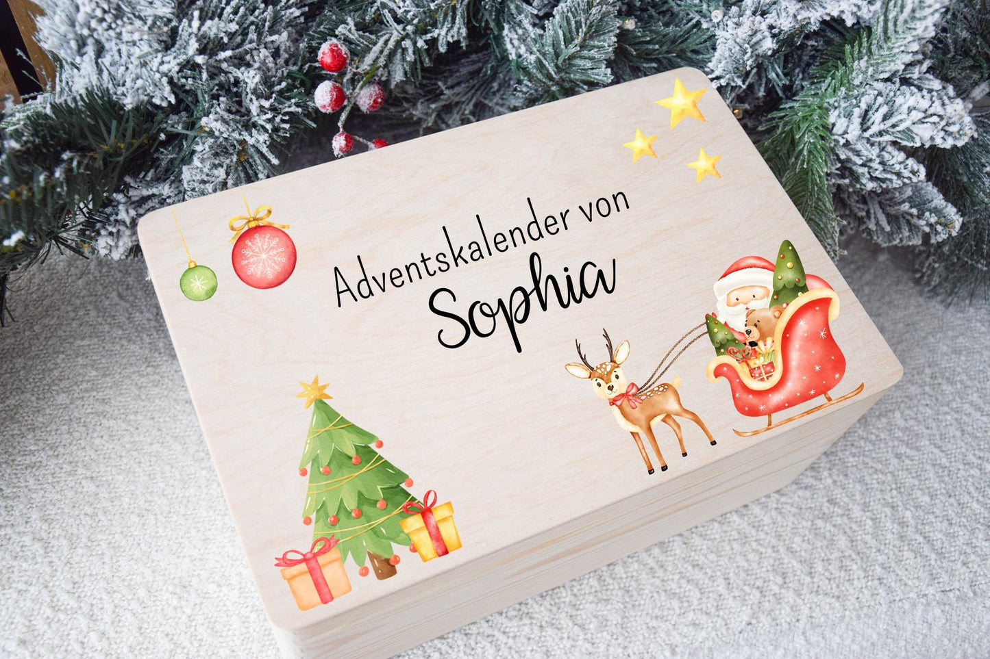 Adventskalender - Weihnachtsmann und Reh