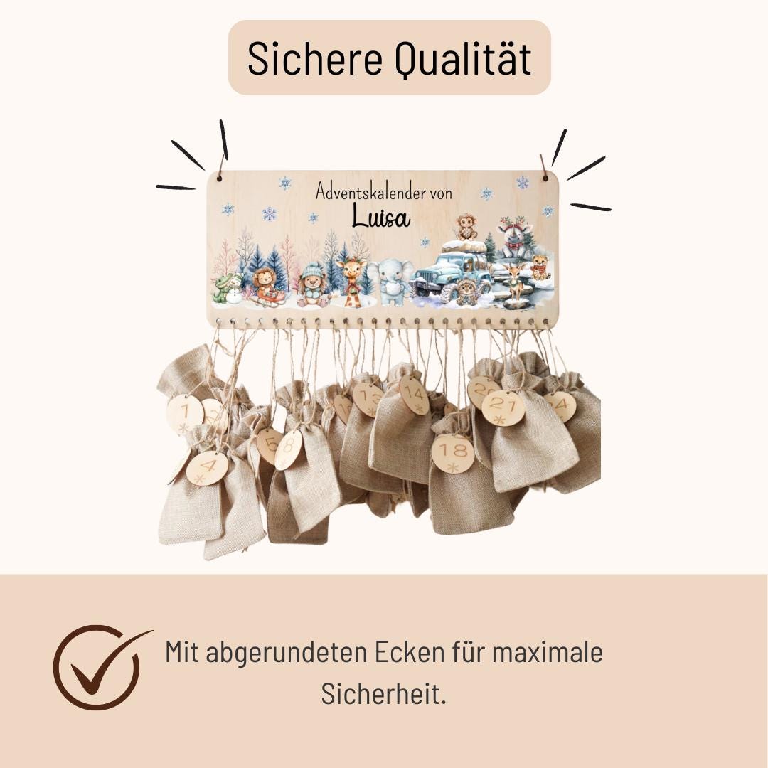 Calendrier de l'Avent - motif Woodland Safari
