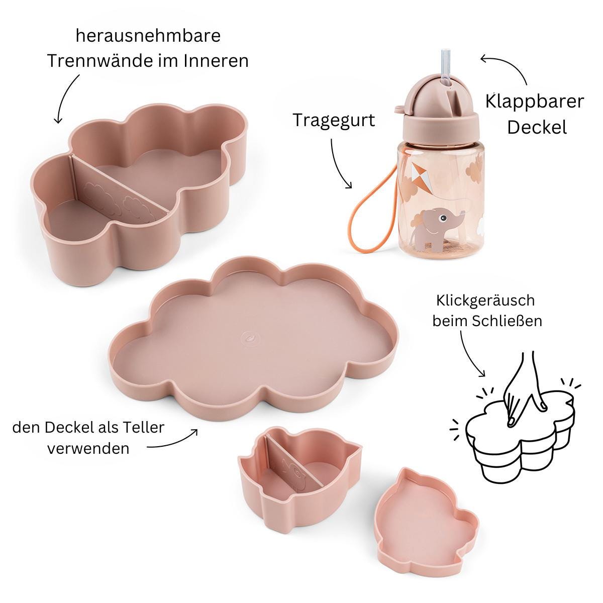 Trinkflasche Kinder Set- Rosa