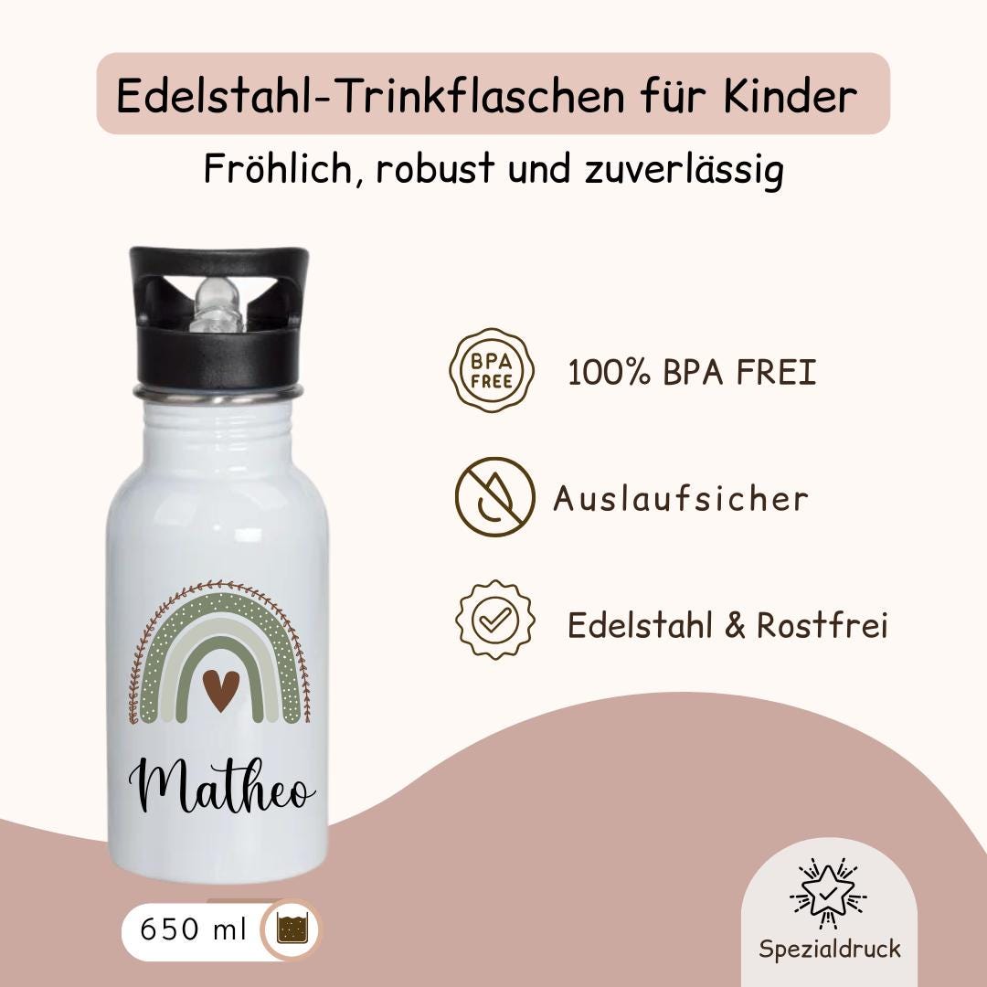 Trinkflasche Kinder - Regenbogen