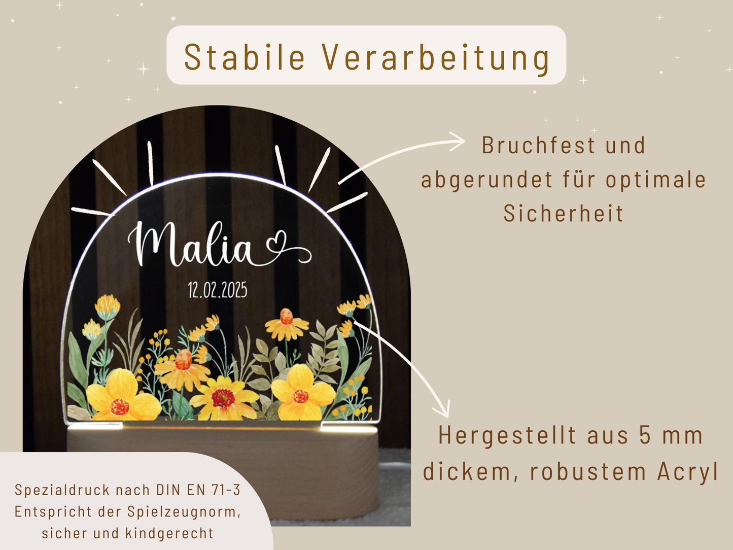 Nachtlicht "gelbe Blumen"